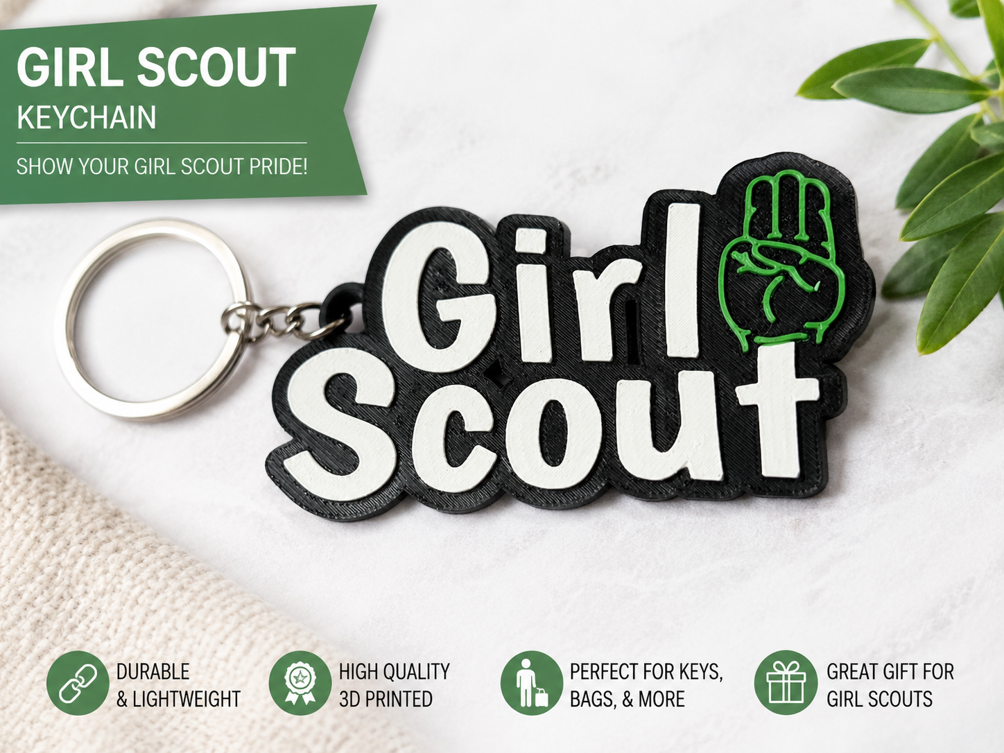 Girl Scout Salute Key Chain