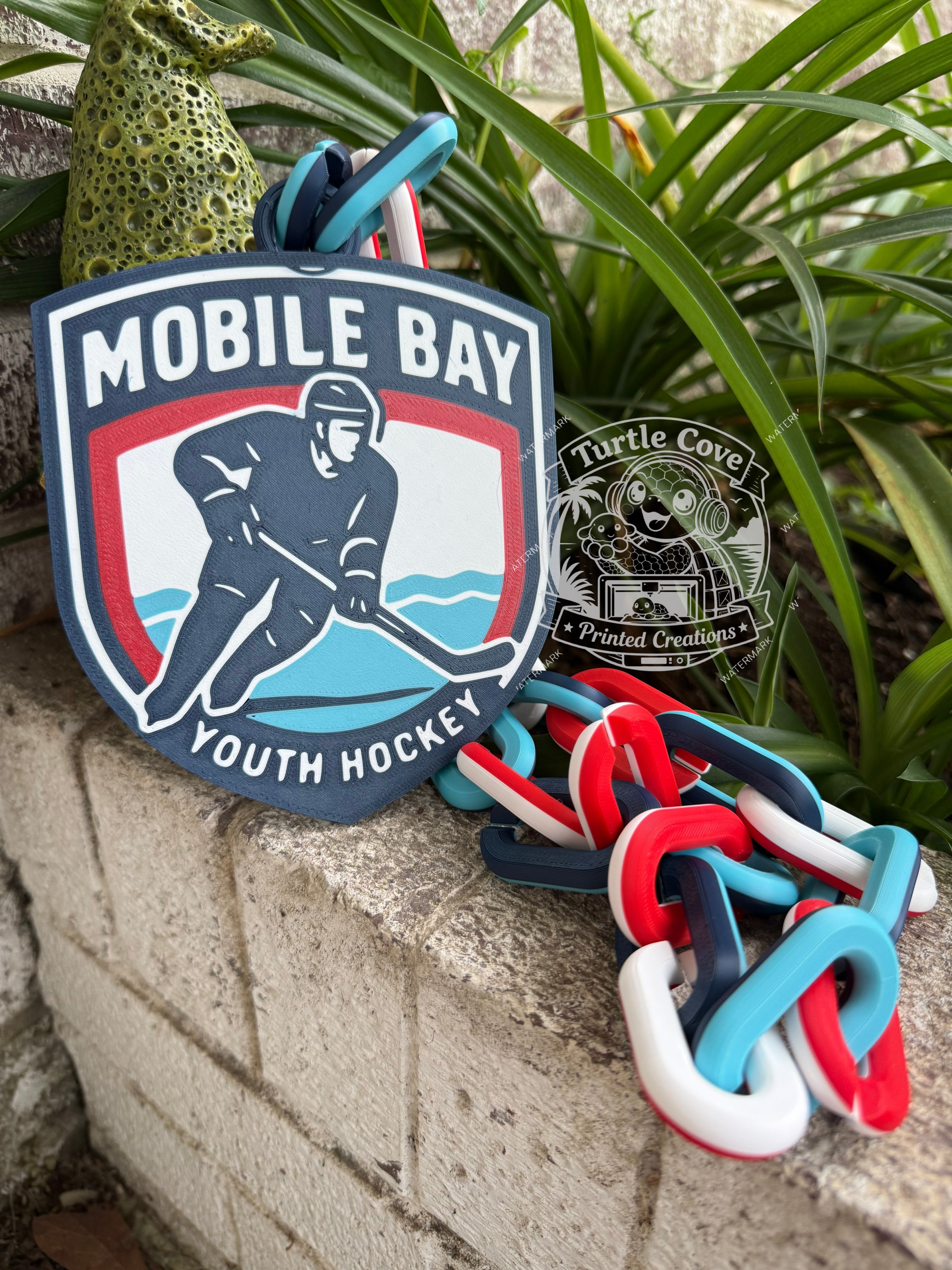 Mobile Bay Youth Hockey Hype Chain & Trailer Hitch Cover