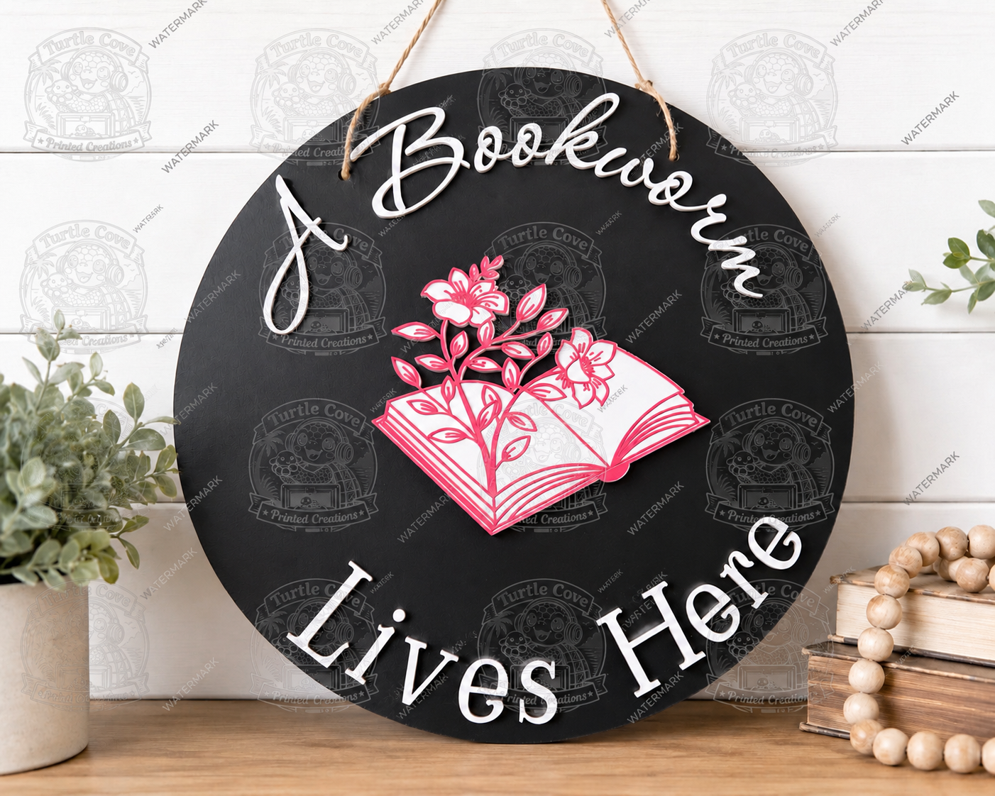 A Bookworm Door Hanger