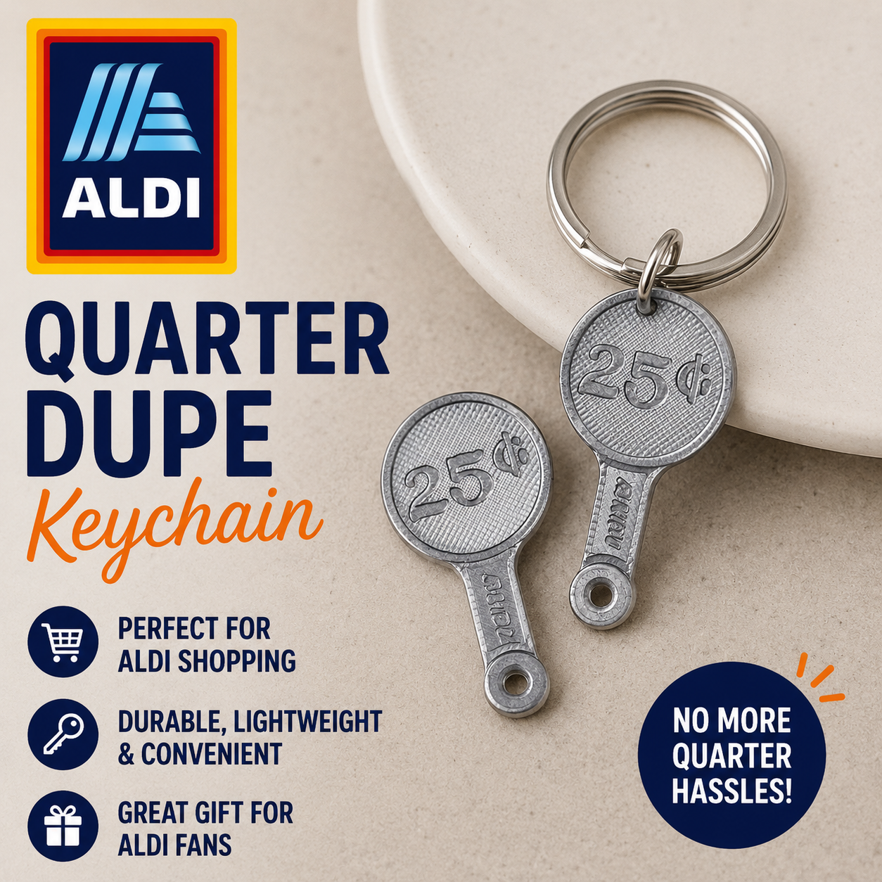 Aldi Quarter Dupe (for Key Ring)