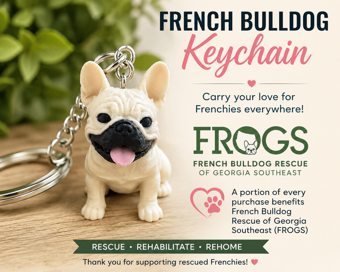 French Bulldog Key Chain