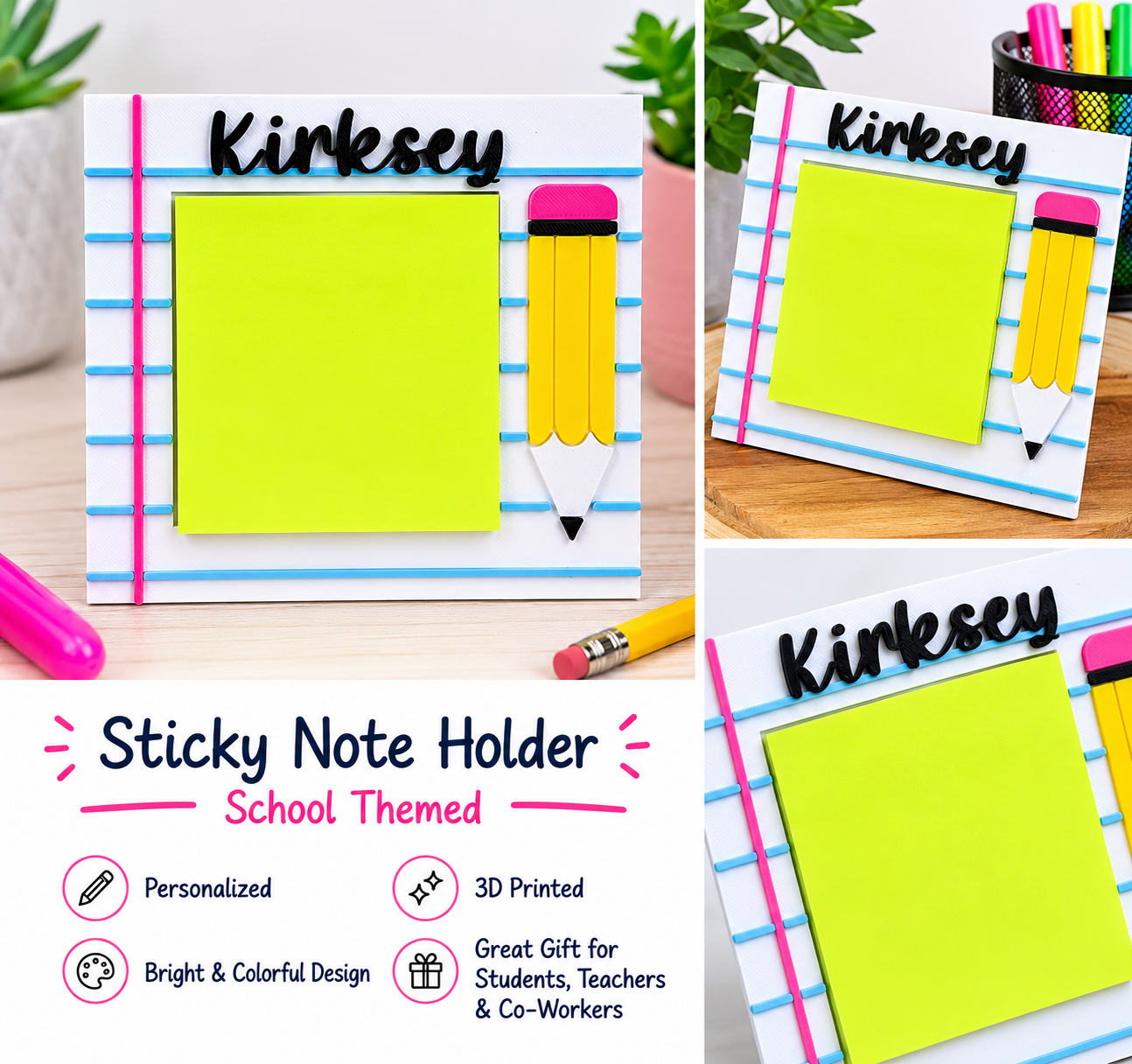 School Sticky Note Holder
