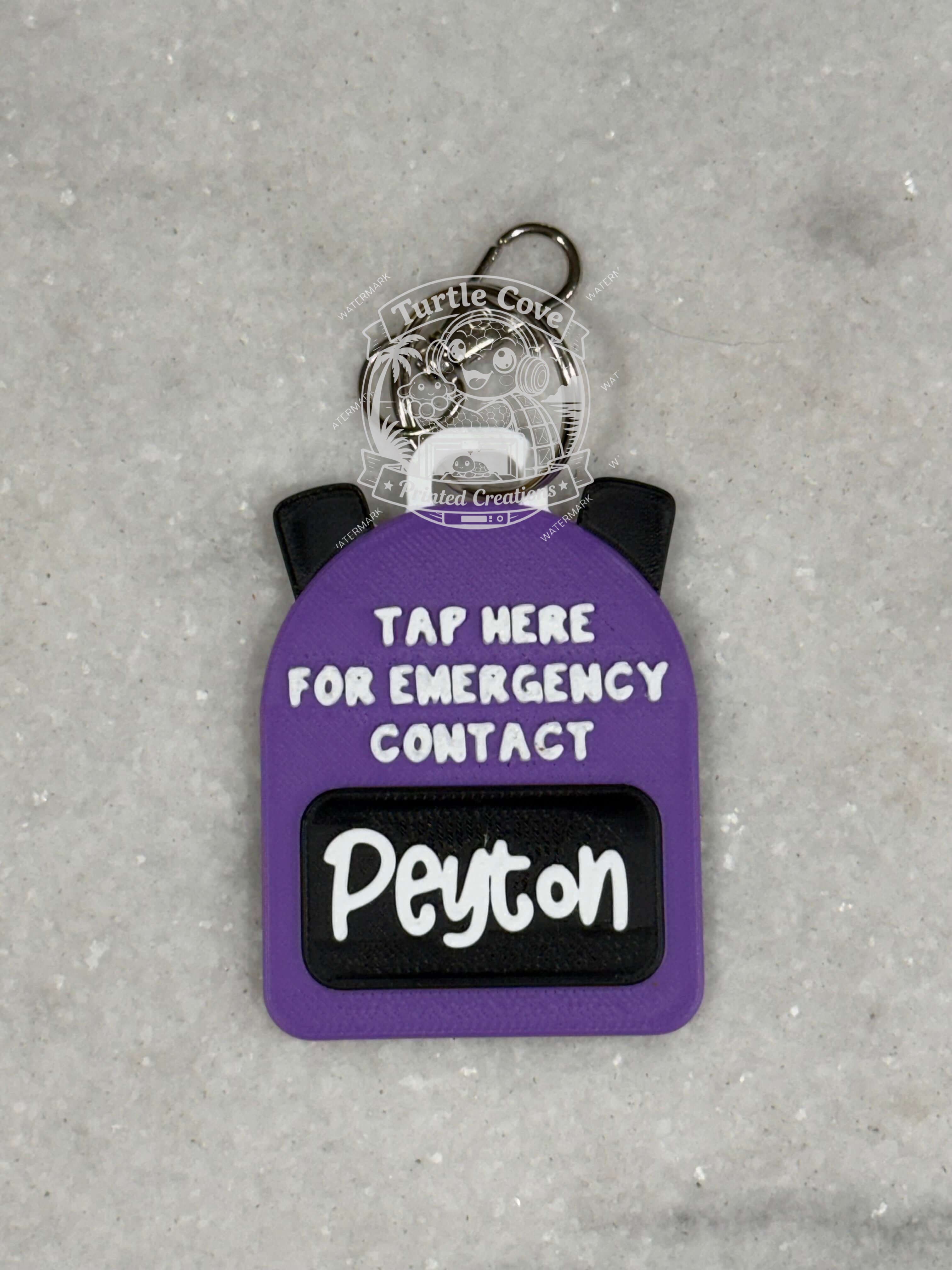 Custom Emergency Contact Bag Tag
